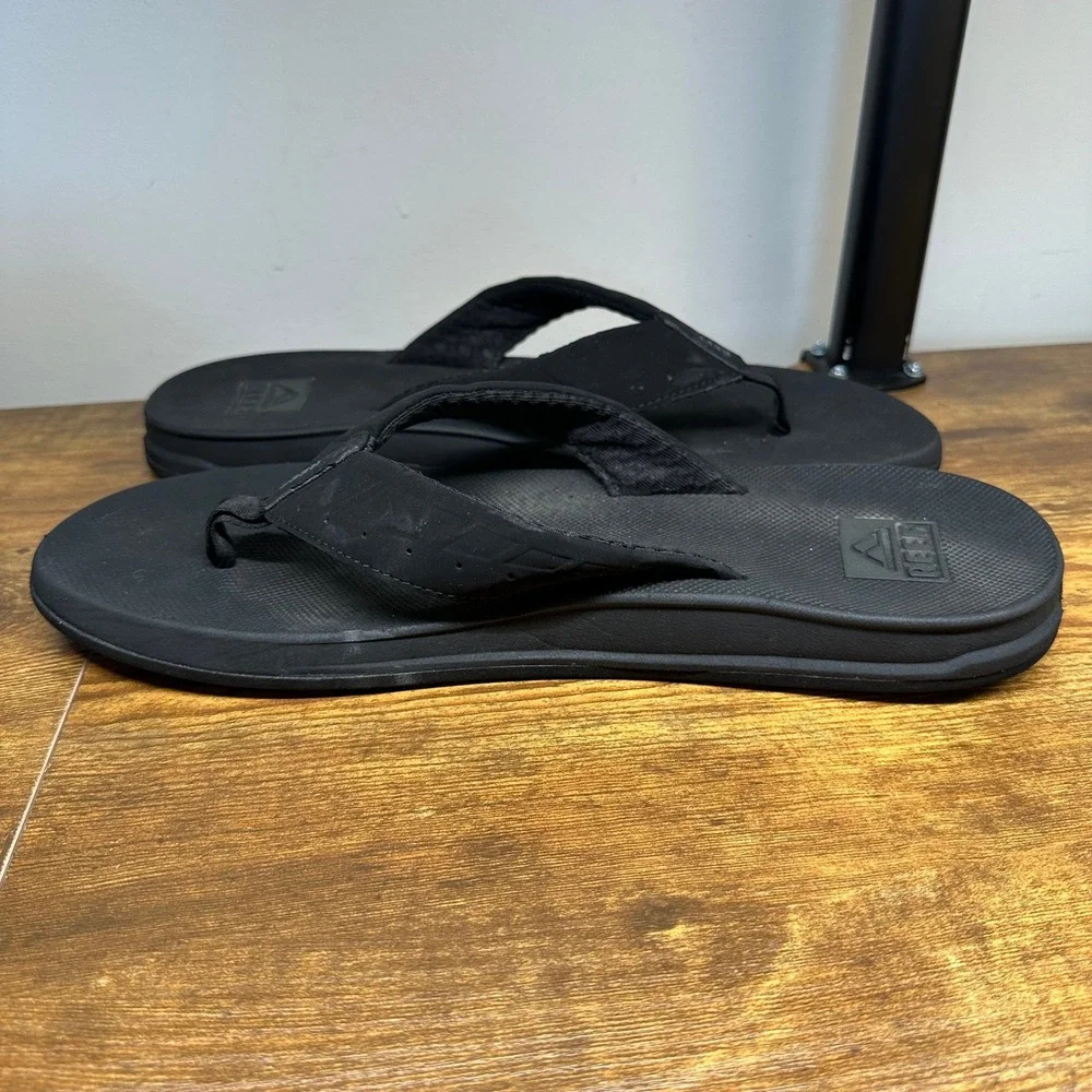 Reef Phantoms Mens Black Flip Flop Sandals Size 15 Arch Support Beach Casual